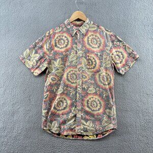 Deus Ex Machina Floral Short Sleeve Button Up Shirt Medium Surf Skate Moto